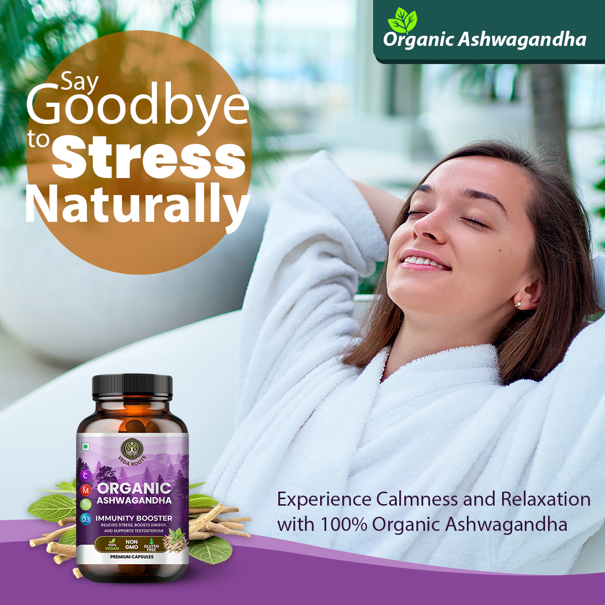 Veda Roots Immunity Booster Organic Ashwagandha Capsules