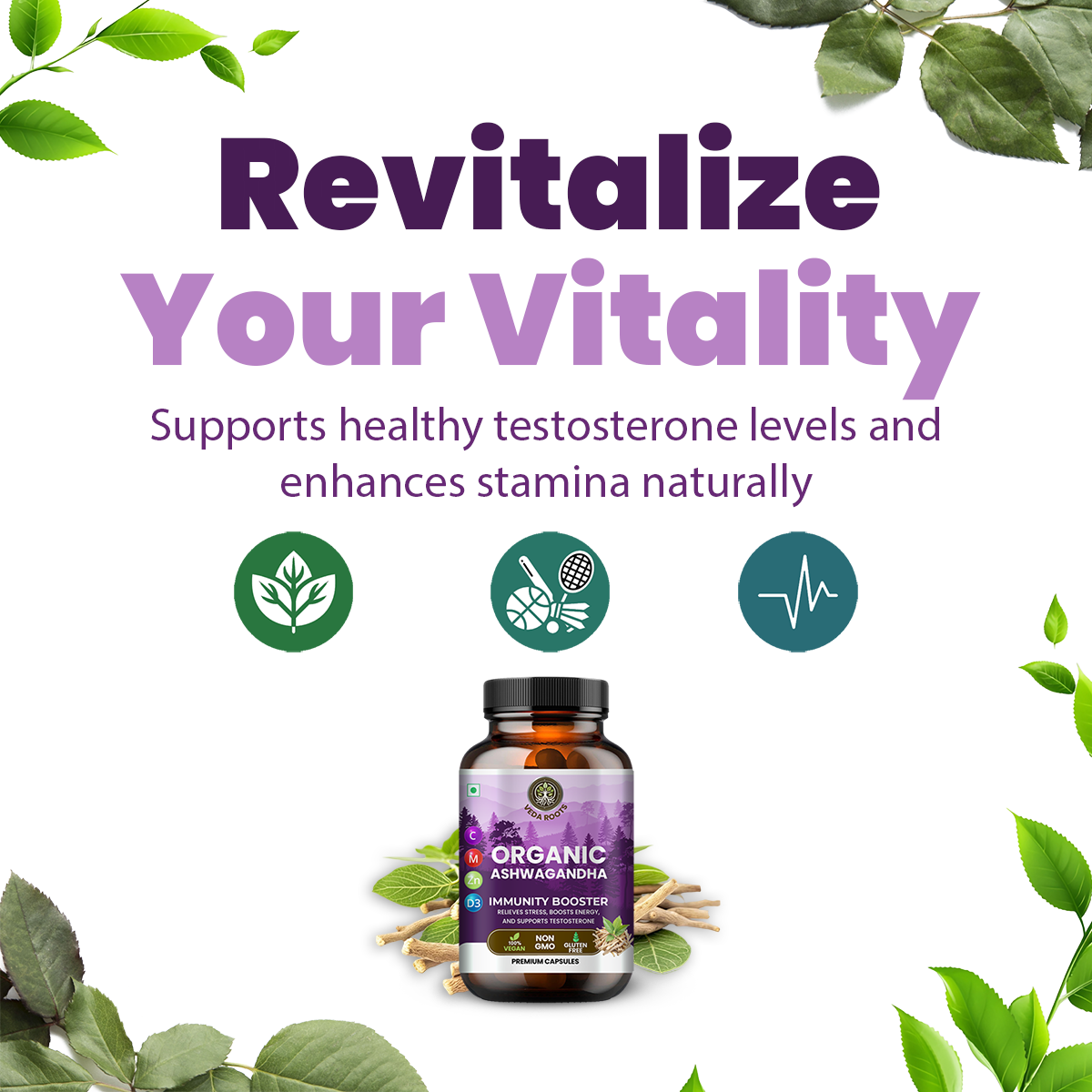 Veda Roots Immunity Booster Organic Ashwagandha Capsules
