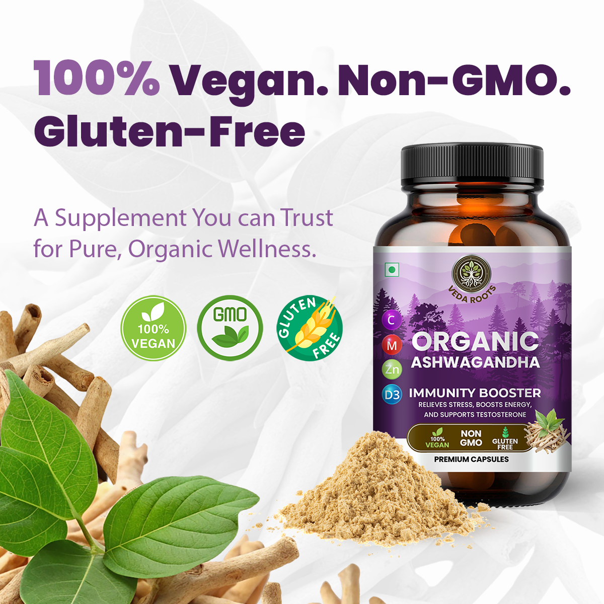 Veda Roots Immunity Booster Organic Ashwagandha Capsules
