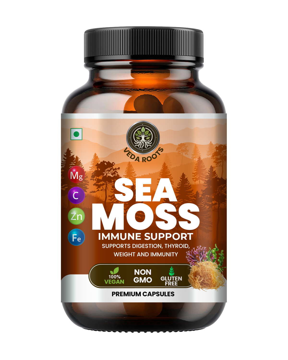 Veda Roots Sea Moss Capsules for Immune Support