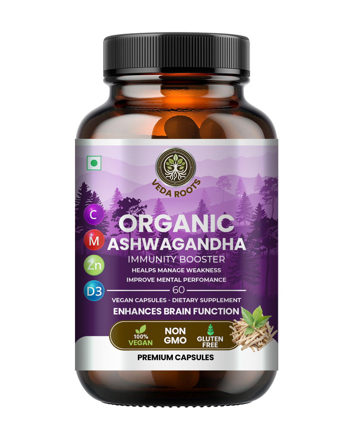 Ashwagandha Capsules (60N) - Veda Roots